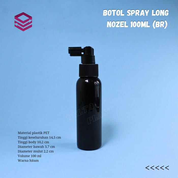 botol spray 100ml hitam / botol spray 100ml - spray long nozzle