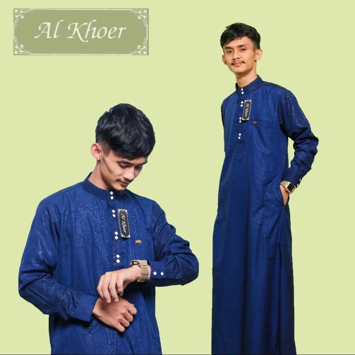 ALKHOER JUBAH MADINAH GAMIS BAHAN EMBOS KANCING KOTAK IMPOR JUBAH PERIA DEWASA TERMURAH 2023 MUSLIM