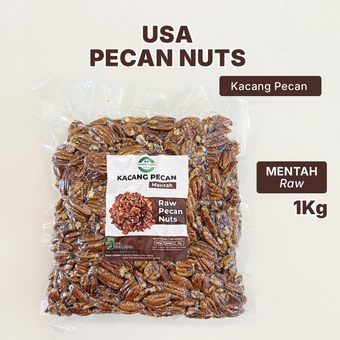 Kacang Pecan Utuh Mentah USA 1 Kg - Raw Pecan Nuts