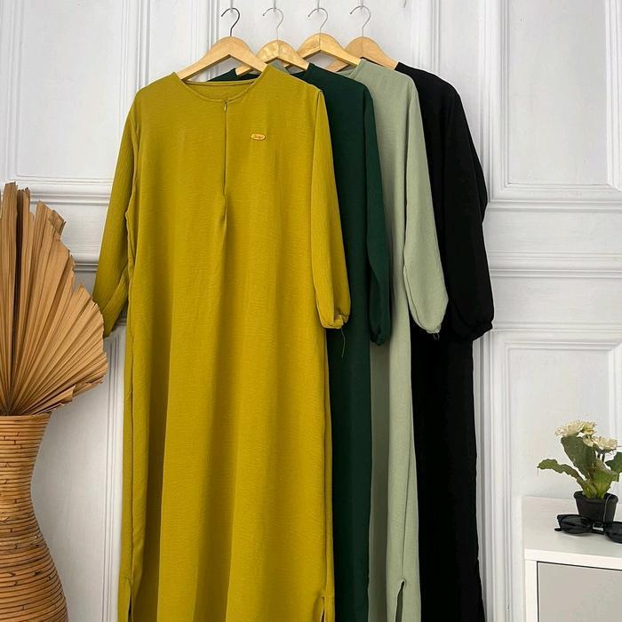 READY Tansstore - Amanda Long Daily Kerut Muslim Crinkle Airflow Gamis Terbaru Nyaman Dress Basic