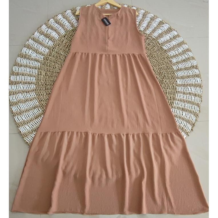 READY INNER DRESS TANPA LENGAN BAHAN CRINKLE AIR FLOW S/M/L/XL/XXL Tebal Nyaman G00D QU4LITY