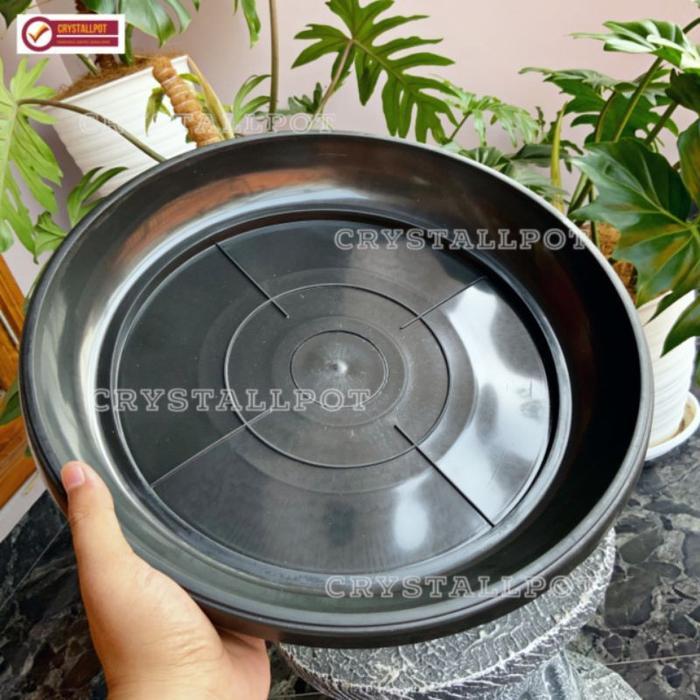 Tatakan alas pot bunga 40 hitam diameter 36cm untuk pot 40cm - HITAM