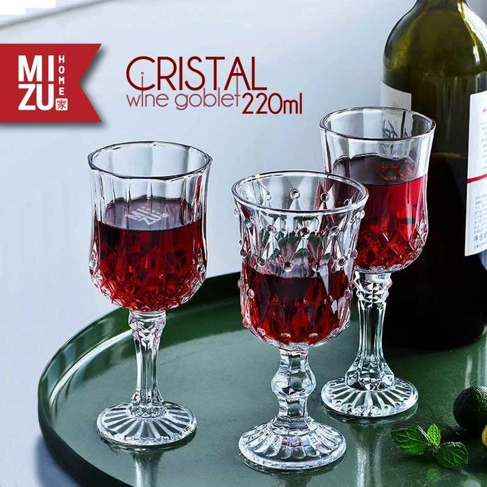 Mizu Cristal Wine Goblet Drinking Wine Gelas Red Wine Gelas Minum Air Tbk