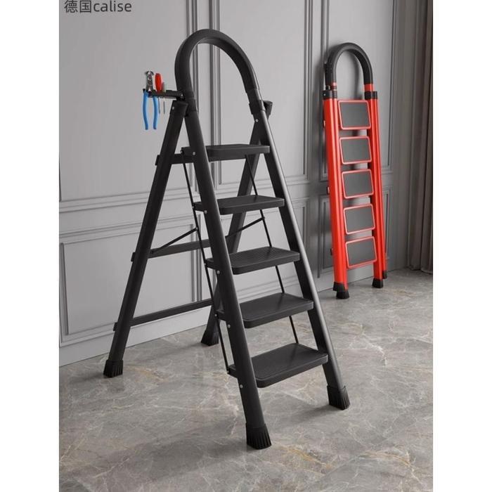 Reaim Tangga Lipat Aluminium Tangga Rumah Lipat Tangga Besi 7 Step Household Steel Ladder Pegangan