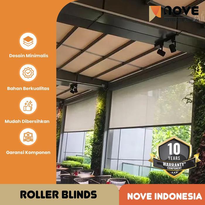 Tirai Gulung Outdoor - Roller Blinds Outdoor Sunscreen - Merek Nove