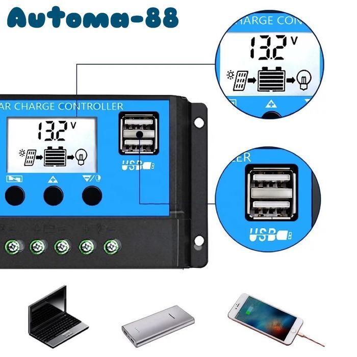 Solar Charge Controller SCC-30A 12V 24V PWM Charger Battery Solar Cell
