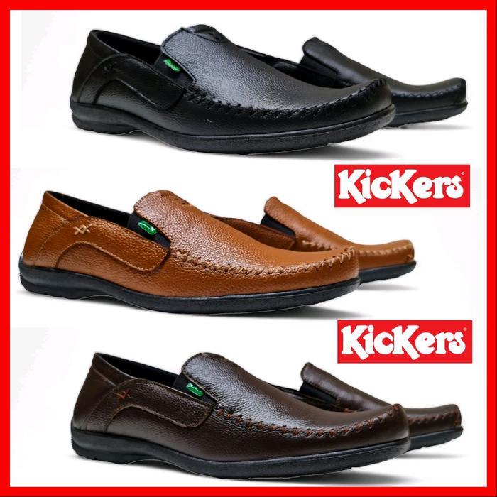 Aerostreet - Sepatu Pantopel Pria Slip On Kulit Asli / Sepatu Pantofel Kerja Kantor Cowok Bisnis /