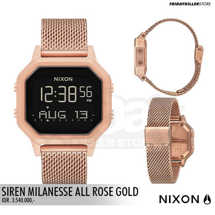 JAM TANGAN PRIA WANITA NIXON SIREN MILANESE ROSE GOLD (Digital 36mm) Elegan & Fungsional