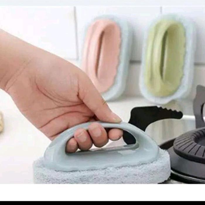 Sikat Sabut Gagang Spon Sikat Wajan Wastafel Pembersih Bersih Panci Kerak Dapur Kitchen Gosok