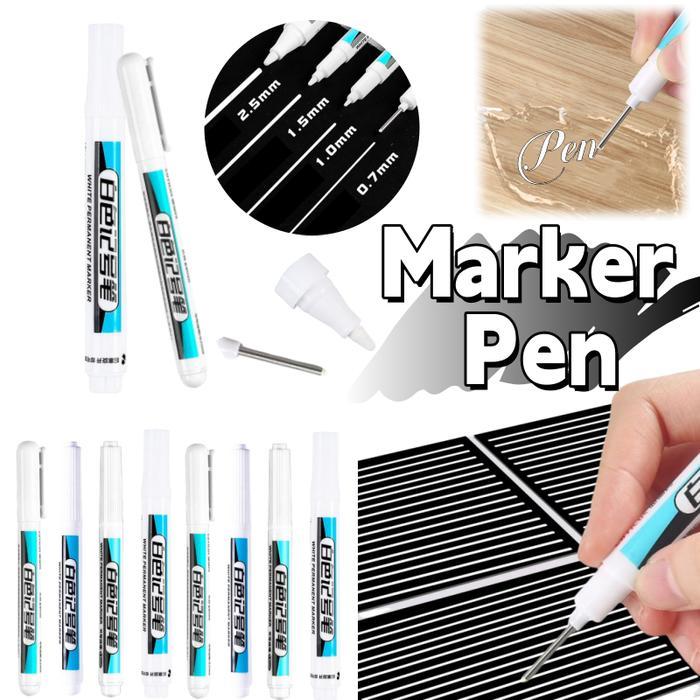 Oil White Marker Pen Paint Pen Graffiti Pen Waterproof 0.7/1/1.5/2.5Mm Suitable for Wood Rock