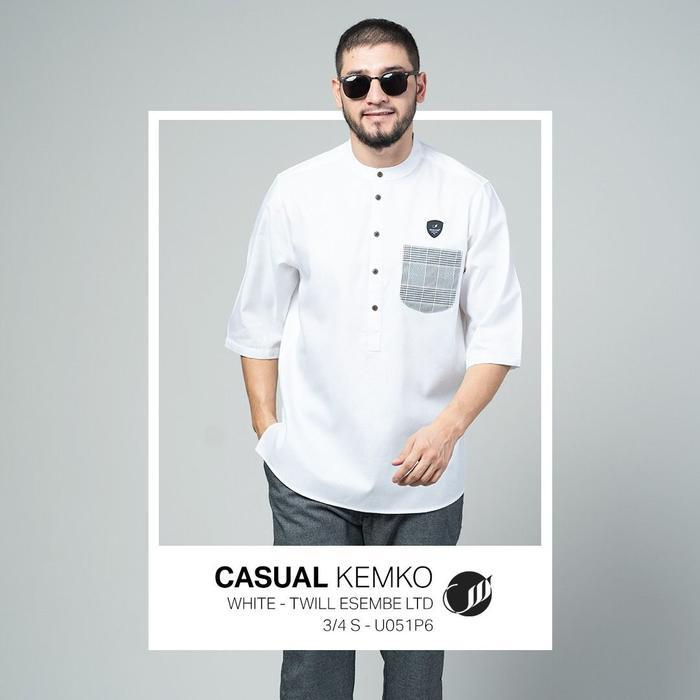 Stok Baru SAMASE Kemko Casual U051P Kemaja Koko Pakaian Muslim Pria Terbaru 3/4