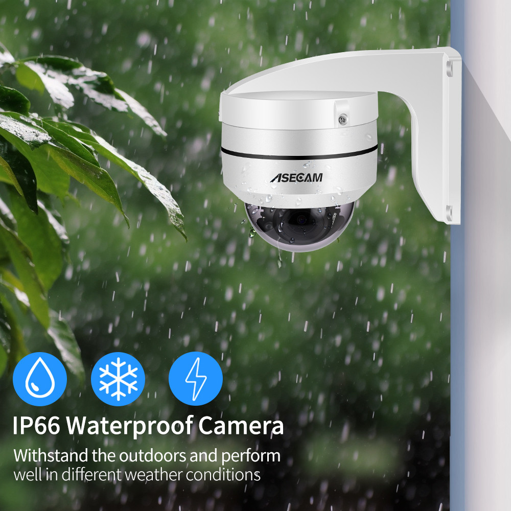 Hikvision Compatible 8MP 4K PTZ IP Camera Outdoor Dome Onvif PoE 5X Optical Zoom CCTV Audio AI Auto