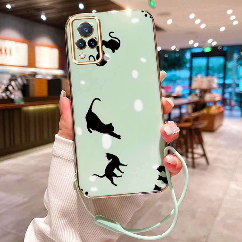 Casing Hp Untuk VIVO V21 4G V21 5G V21s 5G V21E V20 V20 SE Case HP Set Pasangan​ Kucing cinta Penyep