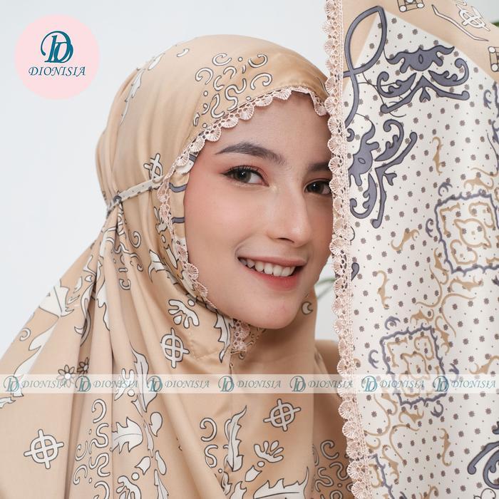 KATRIELLA - Mukena Dewasa Mukenah Travel Jumbo Silky Motif Batik 2 in 1 Aghnia Bunga Kain Muslim