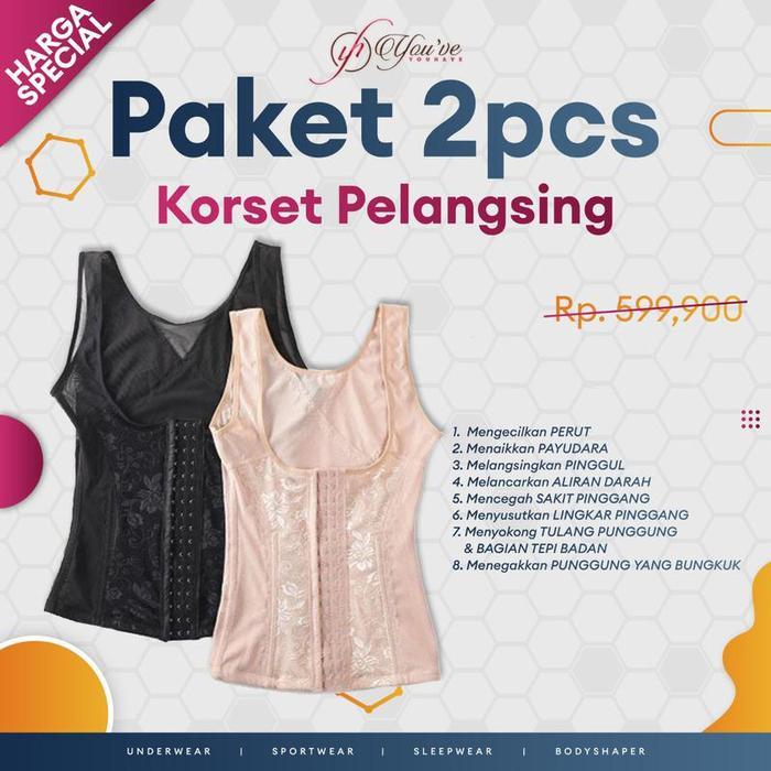 Sorella - Paket 2 Pcs Long Torso Korset Wanita Korset Badan 58028