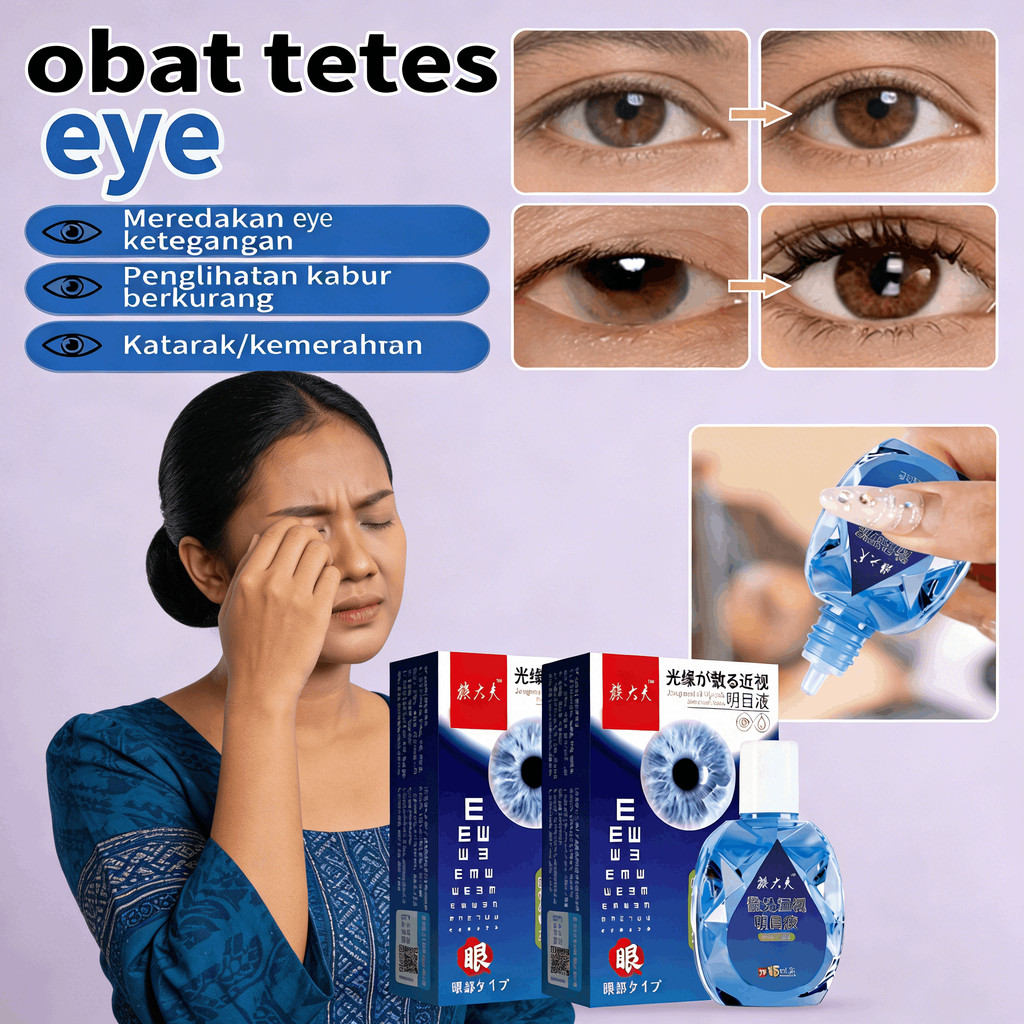 3PCS Organic Eye Care Brightening Liquid Moisturizing Eye Drops for Daily Use Mata Kering dan Katara