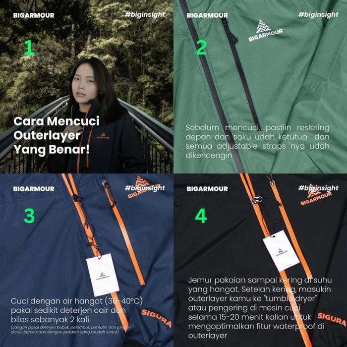 Bigarmour Sigura Basic - Waterproof & Windproof Jacket Jaket Gunung