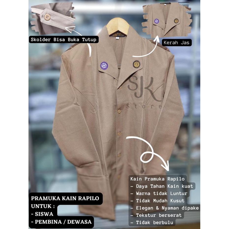 Baju Pramuka Wanita Pembina / Guru / Dewasa Perempuan Kain Rapilo Laricci Seragam Blazer Panjang