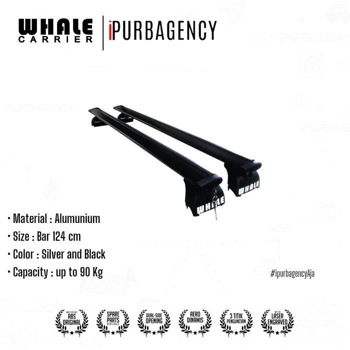 Cross bar - Whale Flush railing - Hitam, 135cm