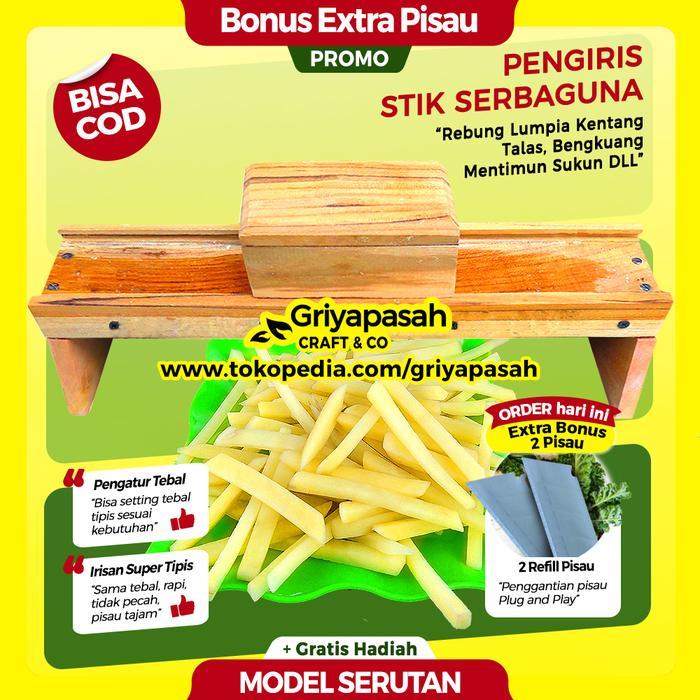 Pemotong Kentang Stik Kentang Korek Api Mustofa Kayu Jati Griyapasah