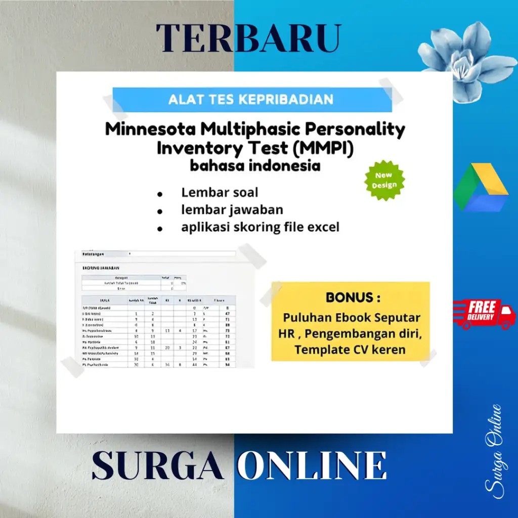 Software Alat Psikotes MMPI (Minnesota Multiphasic Personality Inventory Test) - Excel