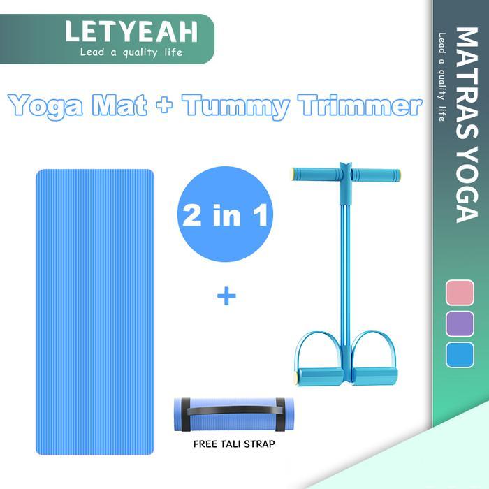 LetYeah Yoga Matras Olahraga Dan Tummy Trimer Fitnes Set Karpet Olahraga Workout Alat Olahraga