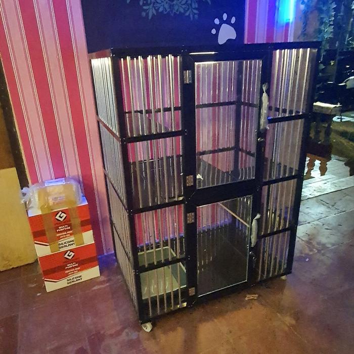 Kandang Kucing Aluminium 2 Tingkat