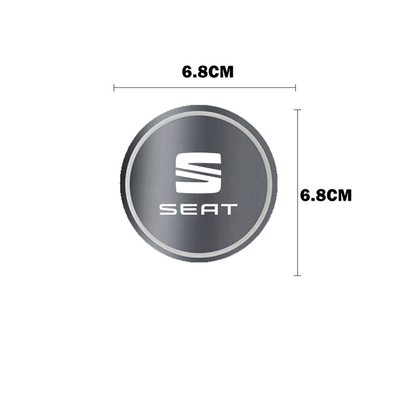 Car Luminous Water Cup Coaster Led Atmosphere Light Holder For Seat Leon Ibiza Alhambra Exeo Altea