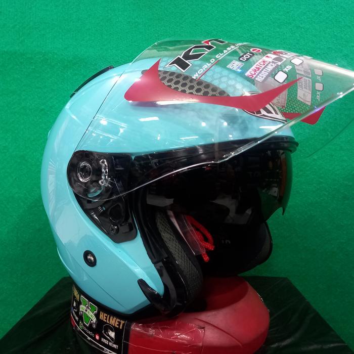 Kyt Helm Galaxy Solid Flat R Aqua Double Visor