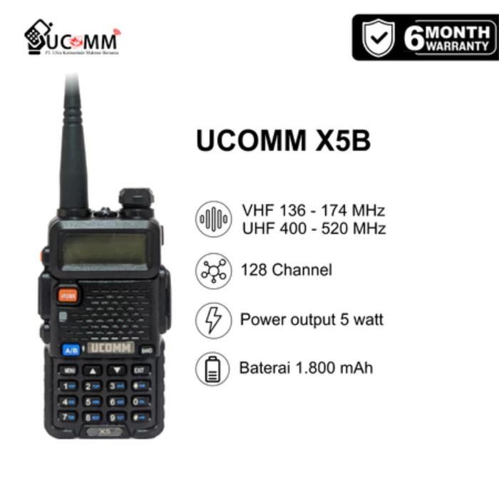 Ucomm X5B X5 Uv5R Bfuv5R Bf Uv-5R Ht Dual Band Original Garansi