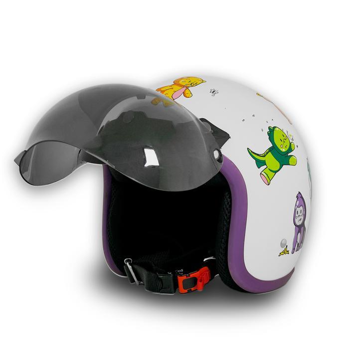 Marzano Helm Anak R Bogo Half Face Kids Series Bambino White Glossy Size S-XL Berstandar SNI