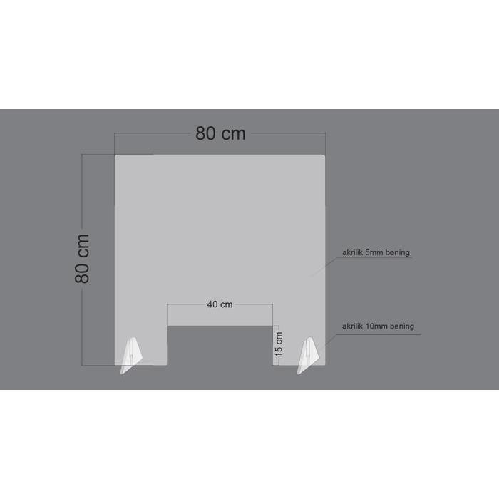 Sekat/Partisi/Pembatas Meja Akrilik Acrylic Sekat Meja Kasir Akrilik