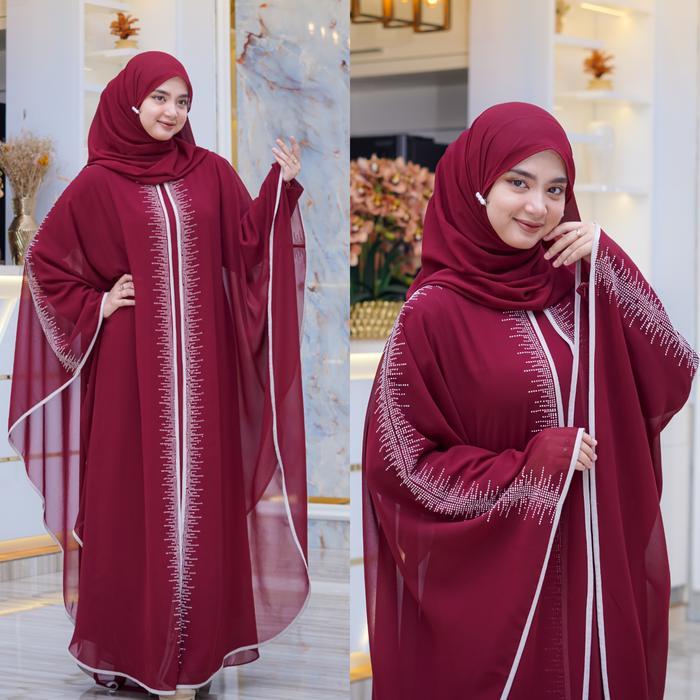 Rades - Abaya Zulaikha Set Hijab Pashmina Ceruty babydoll Muslim Wanita Dewasa Remaja Lebaran Mewah