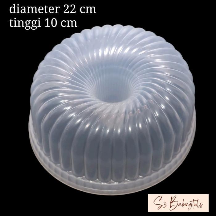 cetakan puding bahan plastik twist 22 cm