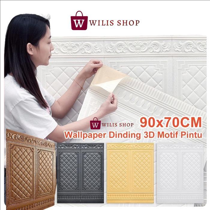 Wallpaper Dinding 3D Foam Motif PINTU BATIK 70x90 CM TEBAL 5MM Wallpaper Walfoam 3D Wallstikers