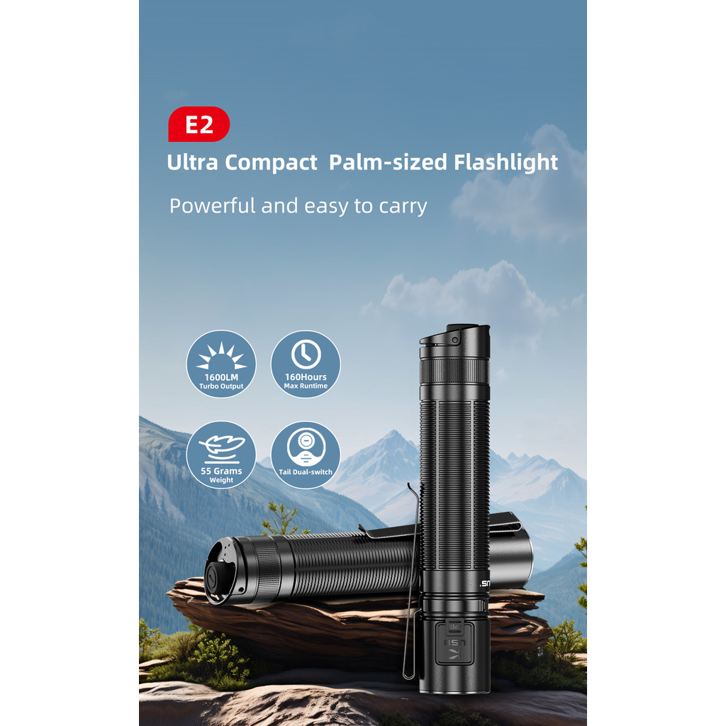KLARUS 1600 Lumens EDC Pocket Flashlight E2
