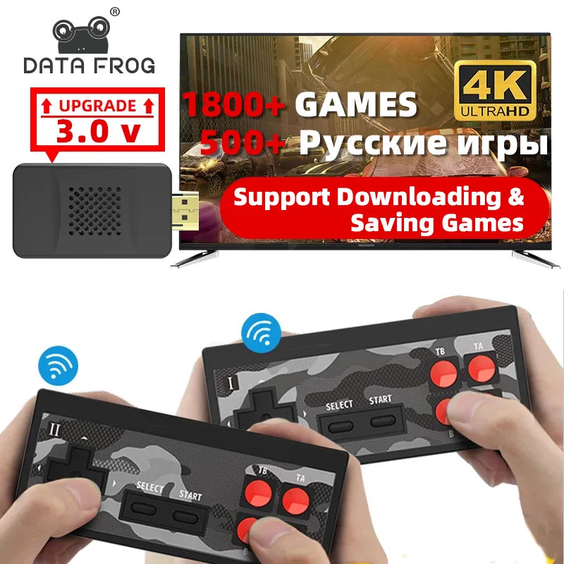 DATA FROG Video Game Stick Retro Game Build In 1800 Games For NES Retro Dendy Game Console Portable 