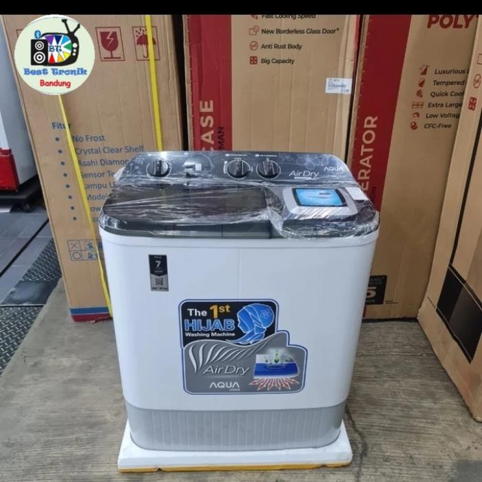 MESIN CUCI 2 TABUNG AQUA JAPAN GARANSI RESMI QW760XT QW-760XT QW 760 XT KAPASITAS 7 KG