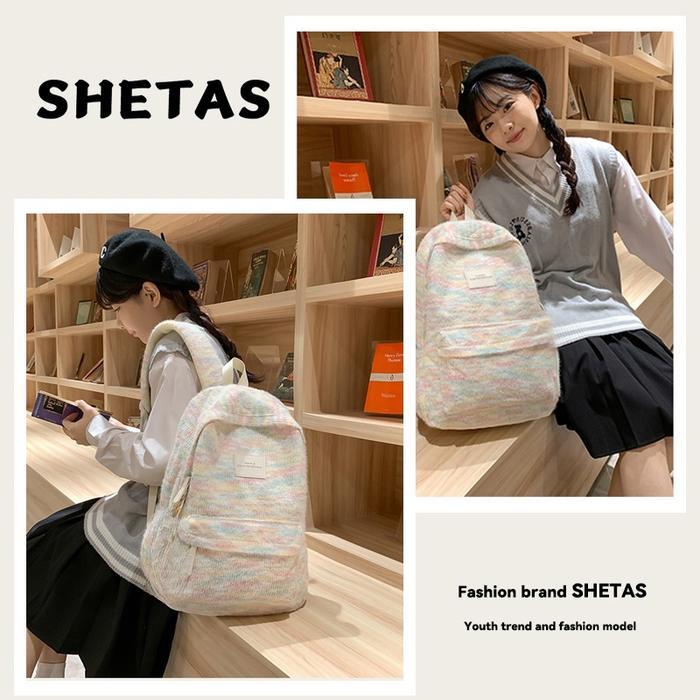 Sedia Pelangi mewah rajutan Tas Ransel Mini Tas Travelling Wanita Ransel Lucu Mini Backpack Y2k