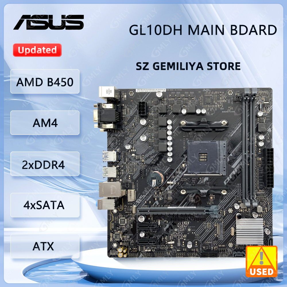 Asus B450 B450M Motherboard GL10DH MAIN BD Motherboard AM4 For Ryzen 5 5600G 3400G 1700 5700 cpus