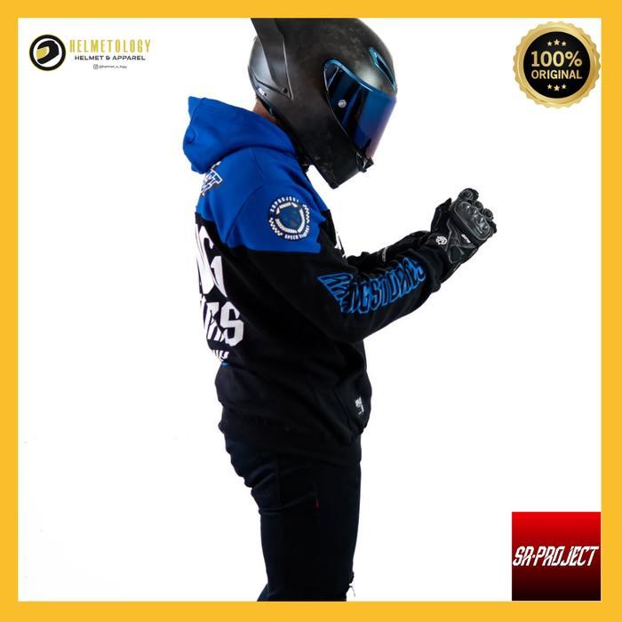 Sr Project Racing Stories Blue Hoodie Casual Jaket Motor Original Terpercaya