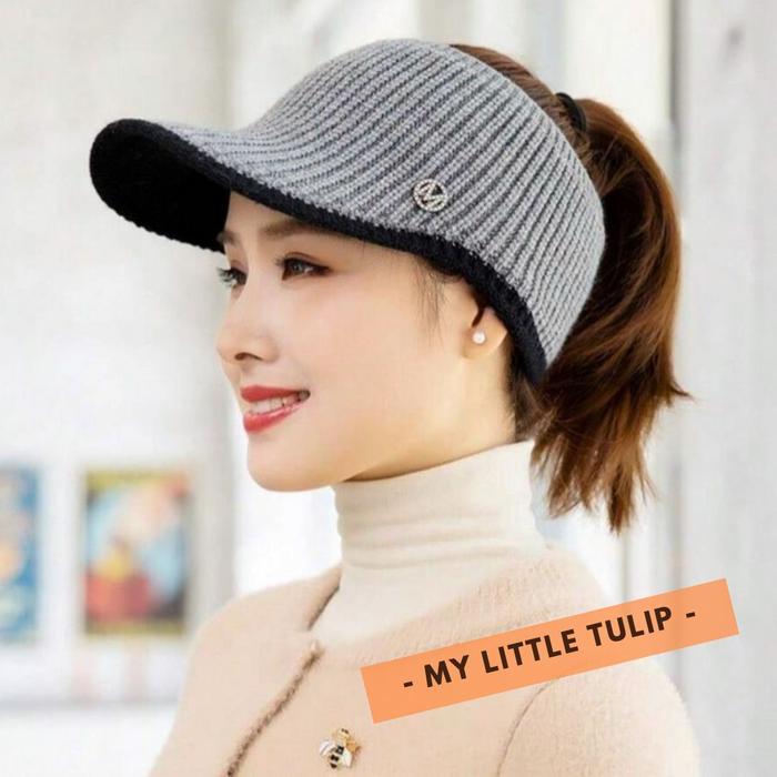 Topi Vizor Rajut Stretch Lebar / Topi Golf Bagus