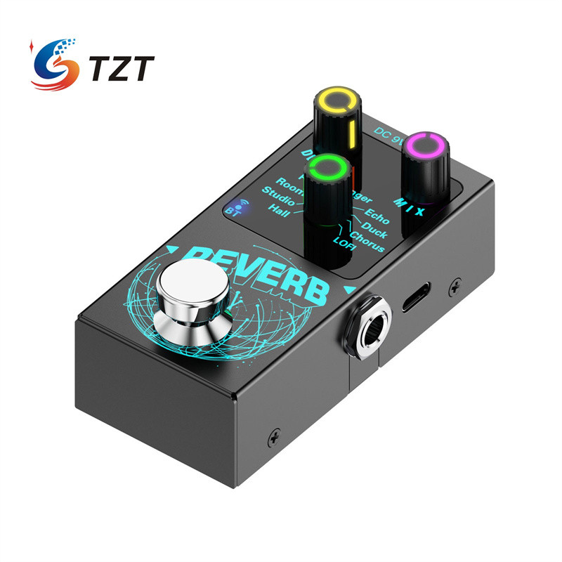 Tzt Reverb Single Digital Reverb Guitar Effects Pedal Built-In 9 Digital Reverb Effects Support
