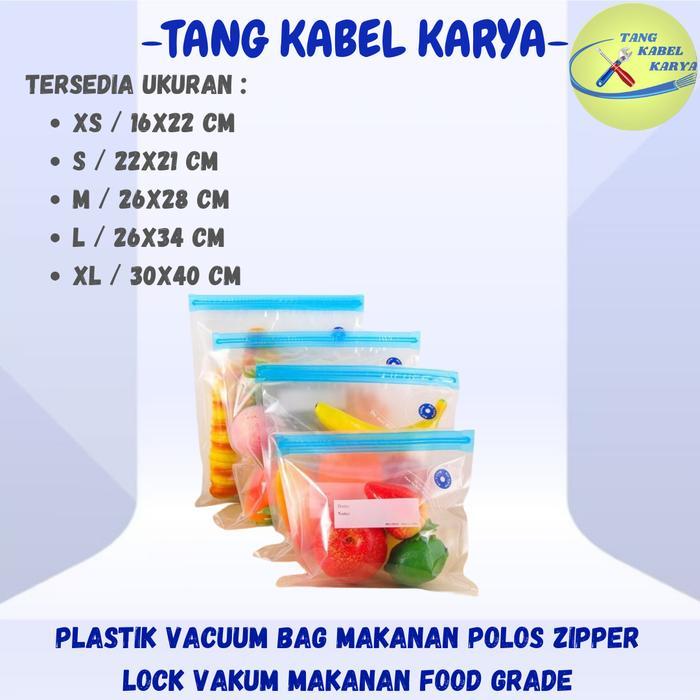 PLASTIK VACUUM BAG MAKANAN POLOS ZIPPER LOCK VAKUM MAKANAN FOOD GRADE