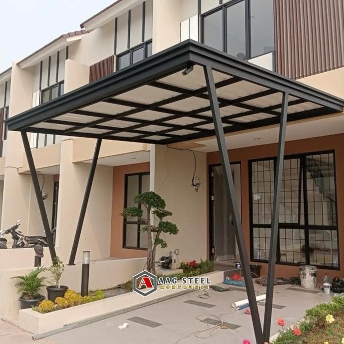 Aagsteel Kanopi Alderon RS Rangka Holow 4x8 4x6 Besi Baja 1.2mm Anti Korosi Tahan Kimia Minimalis
