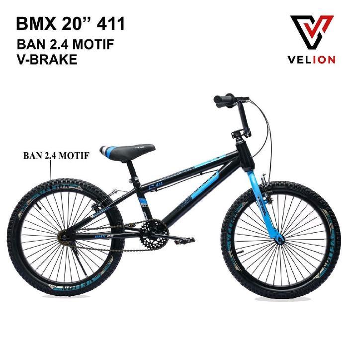 SEPEDA BMX 20 VELION FRAME BESI SPOKE MOTOR BAN JUMBO 2.40 ANAK COWO