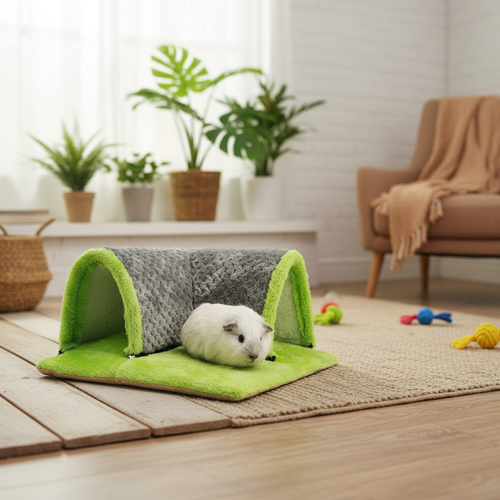 Warm Guinea Pig Hideout Tunnel Bed Soft Removable Guinea Pig Tunnels And Tube for Cage Guinea Pig