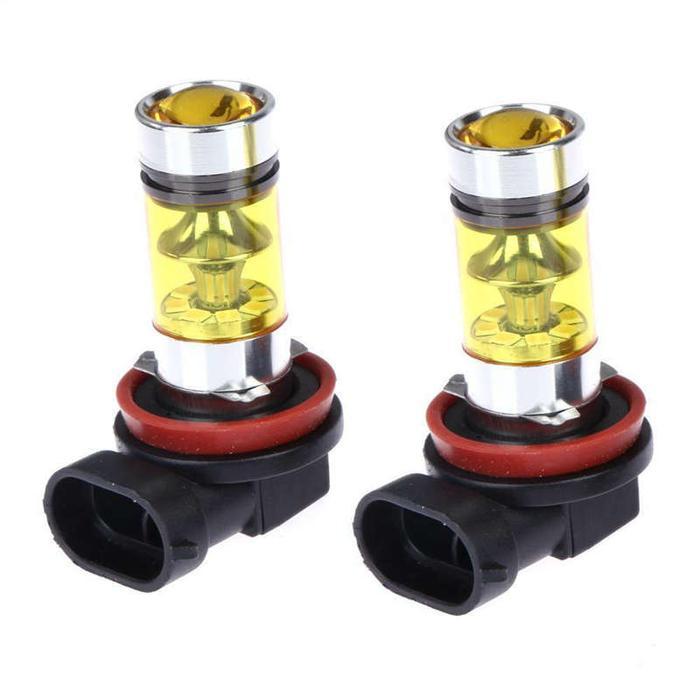 2 X High Power Led Lights 100W H8 H11 Yellow Fog Light 2828 20Led