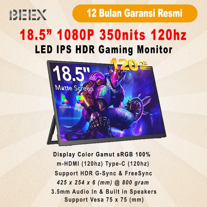Portable Monitor BeeX 18.5" Premium Gaming 1080P 120Hz Portable Monitor HDMI USB C