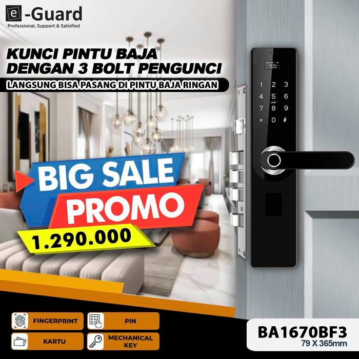 e-Guard BA70B Smart Door Lock Handle Fingerprint Kunci Pintu Digital